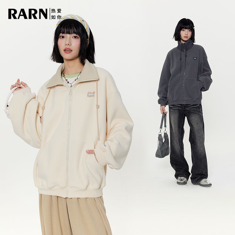 RA&RN/热爱如你 25冬季新款立领摇粒绒外套女休闲保暖开衫卫衣