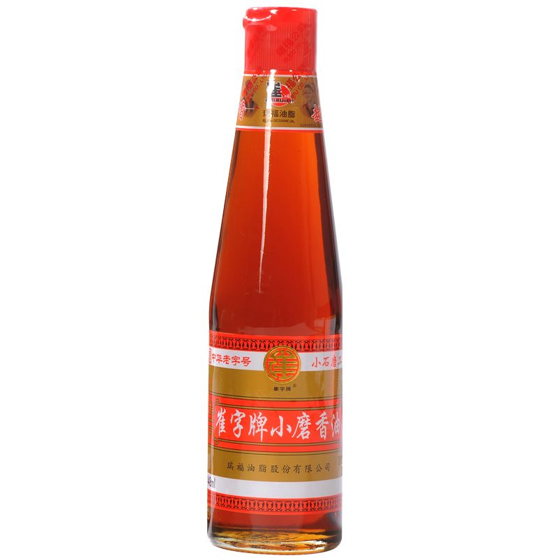 【崔字】牌小磨香油小瓶芝麻油家用凉拌火锅蘸料油碟瓶448ml