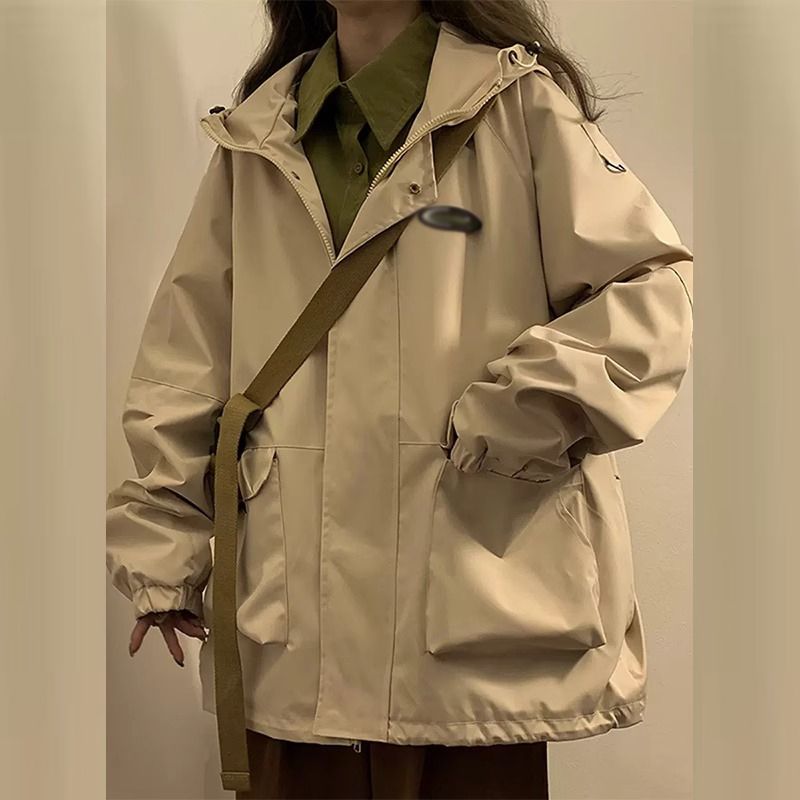 特大码300斤美式黑色工装外套女秋季新款胖mm宽松运动休闲夹克潮2