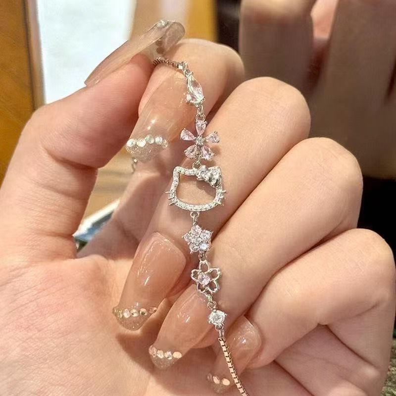 校园Hellokitty猫手链甜美精致闪钻百搭高颜值手环闺蜜学生手饰