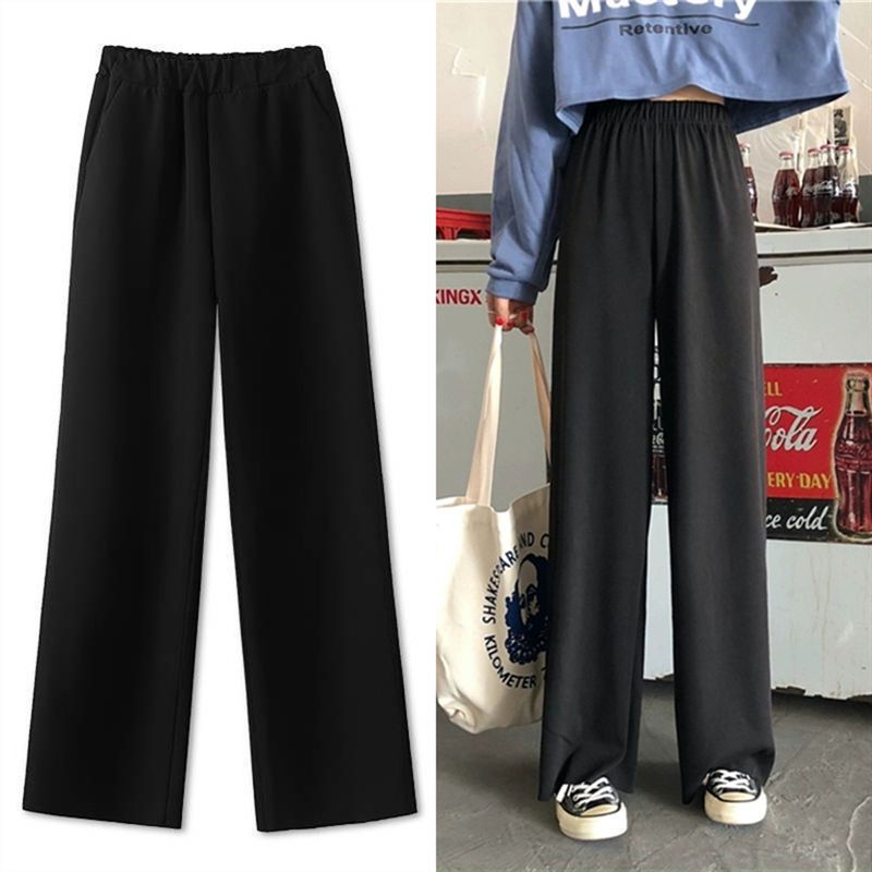 阔腿裤女学生春夏新款韩版宽松显瘦高腰拖地长裤休闲裤直筒裤子潮