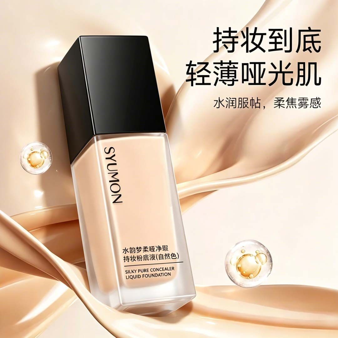 【小红书推荐】粉底液水润轻薄持久服帖控油奶油肌遮瑕混油干皮女