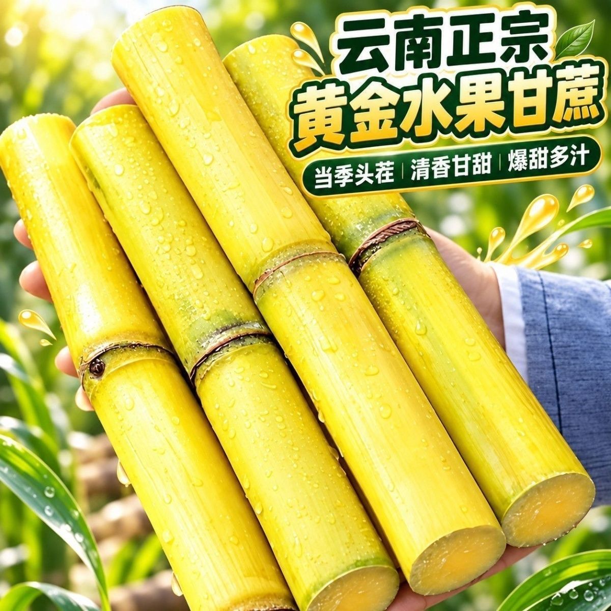 【头茬精品】正宗云南黄金甘蔗当季新鲜手撕脆甜黄皮薄皮应季水果