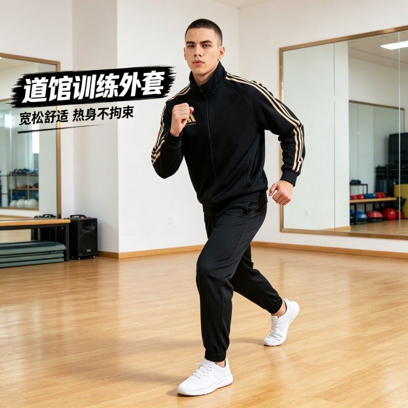 Adidas阿迪达斯外套男学院风潮流百搭夹克运动跑步防风TR30JT-BG