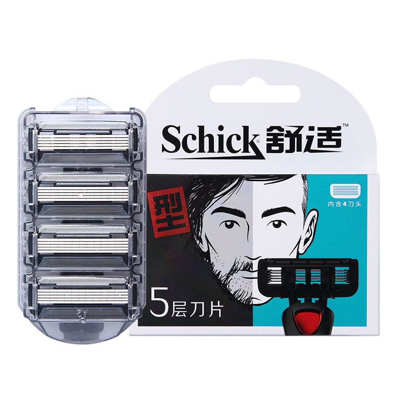 【Schick】舒适刀头剃须刀五层原装进口刀片手动刮胡刀男士黑豹