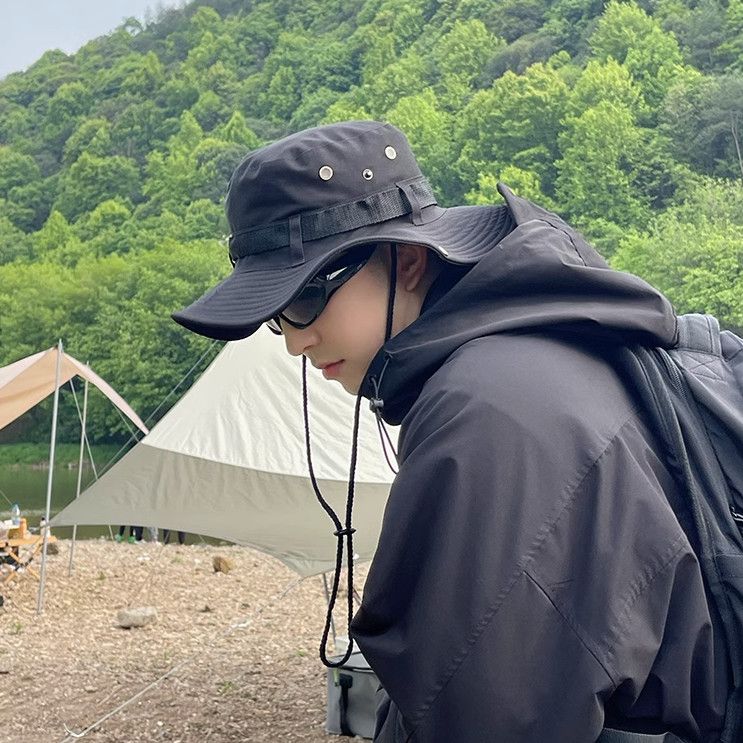 露营渔夫帽男款春夏薄款出游遮阳牛仔帽大檐女户外防晒钓鱼登山帽