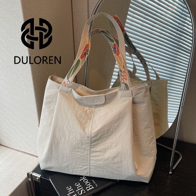 【DULOREN】新款超轻大容量布包 包女简约单肩手提拎包学生上课托特包