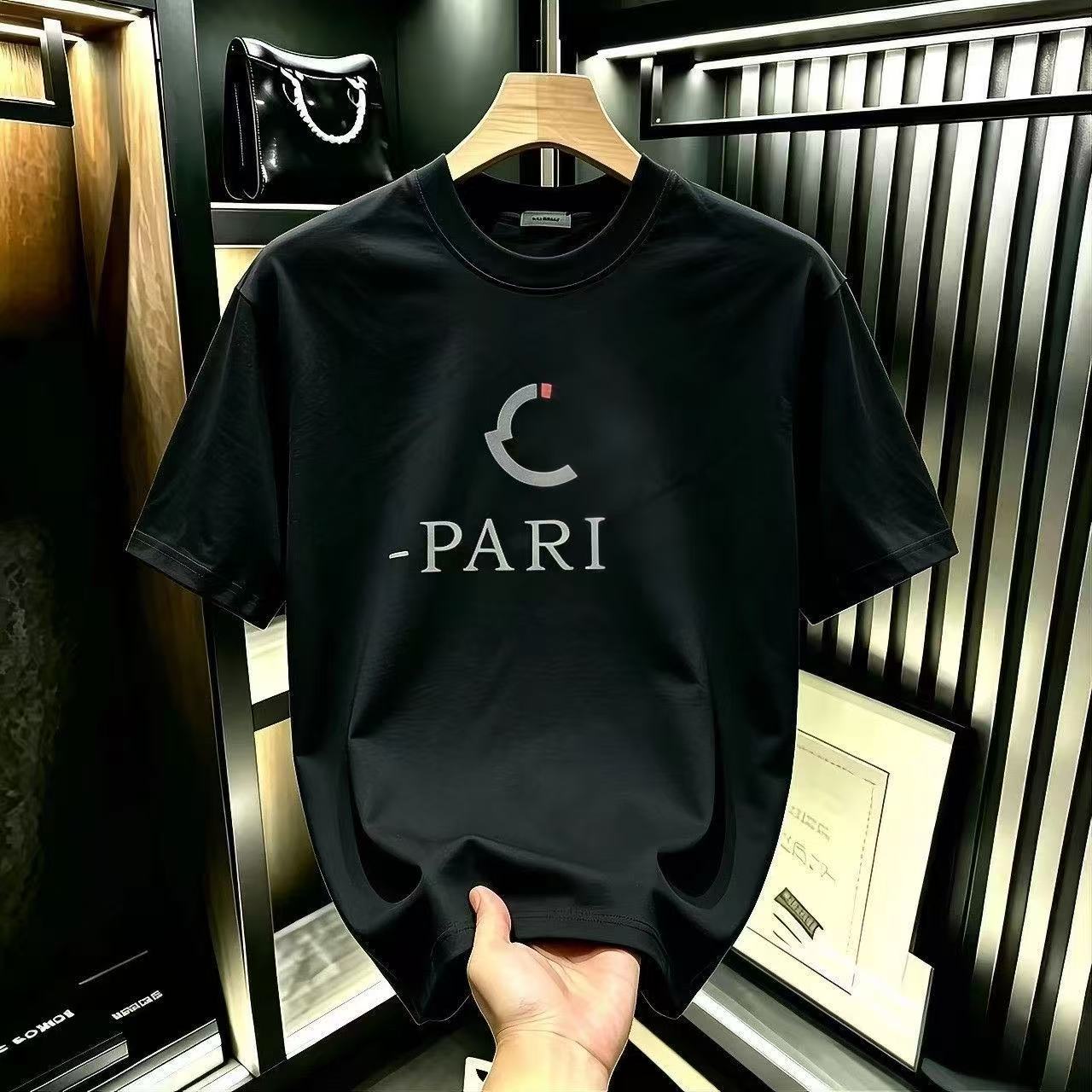 【港澳仓】28号男女同款夏季圆领印花休闲短袖T恤--  PARIS
