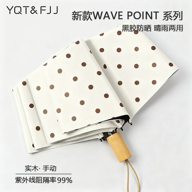 【YQT&FJJ】女复古ins全遮光晴雨两用加厚黑胶防晒防紫外线遮阳伞雨伞