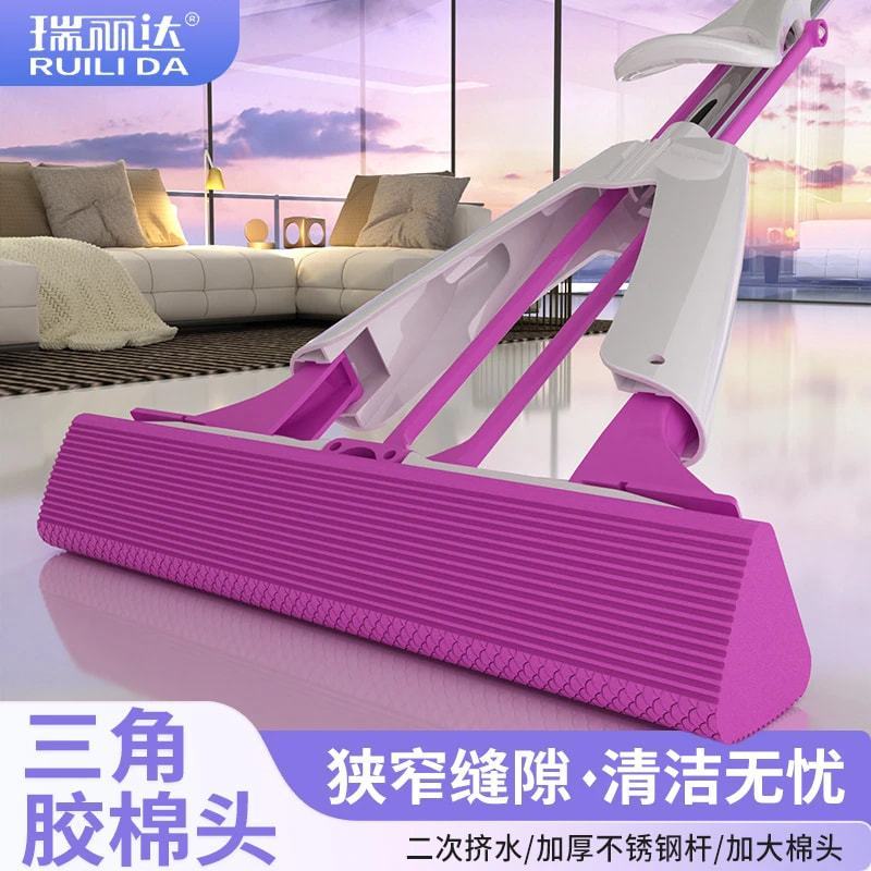 【瑞丽达】免手洗吸水拖把三角棉头多功能拖把家用卫生间拖地懒人神器