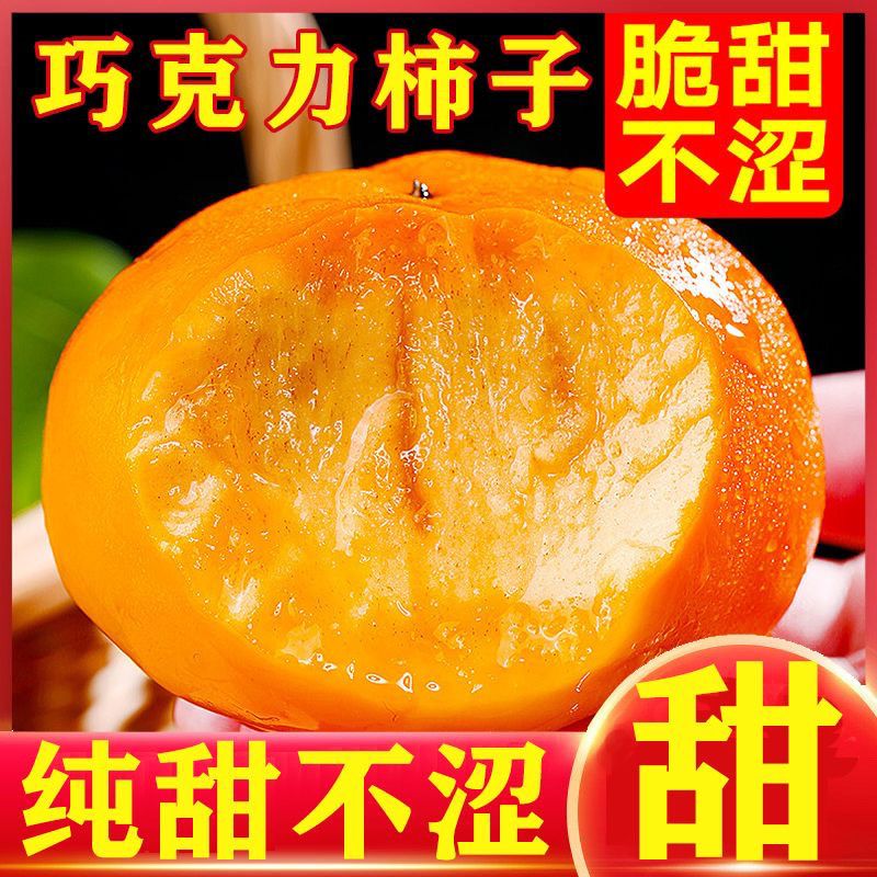 【纯甜不涩】直接吃柿子正宗巧克力阳丰脆柿新鲜冰糖应季水果无核