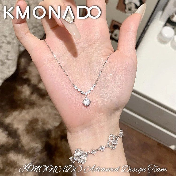 KMONADO闪耀水滴项链女生小众高级锁骨链毕业季圣诞节礼物送女友