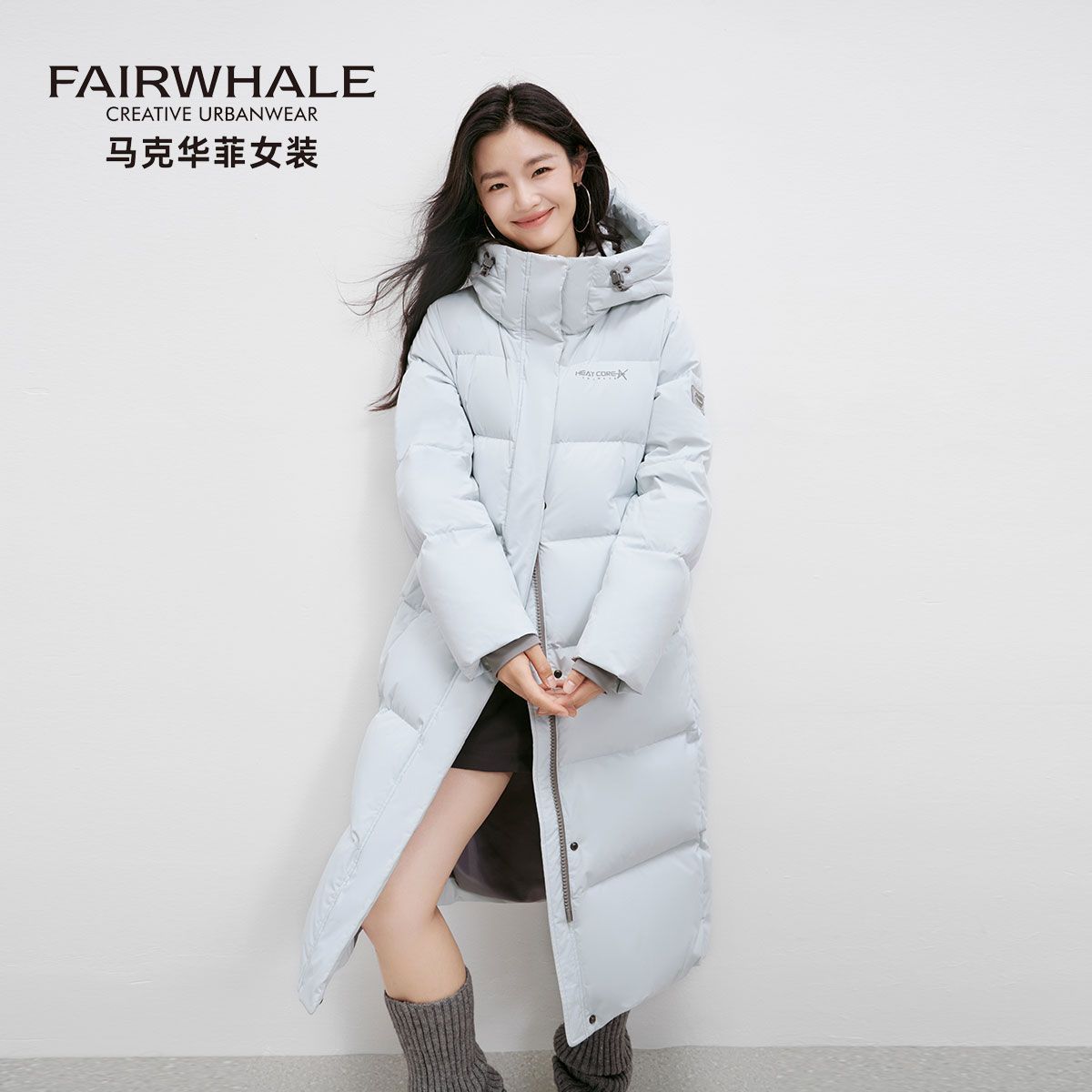 【马克华菲】长款过膝羽绒服女2026新款抗寒保暖冬季加厚时尚连帽外套