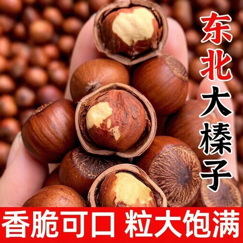 【净重】东北大榛子500g薄皮榛子原味特产炒熟坚果干果零食