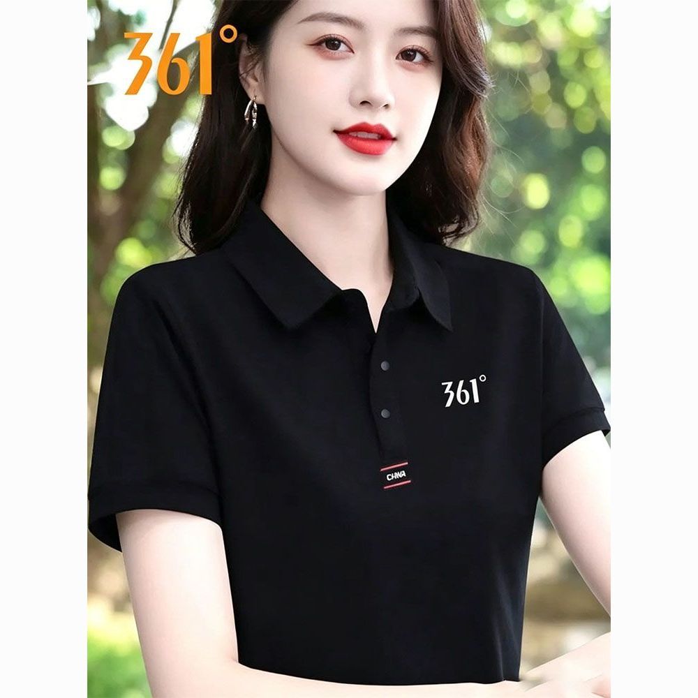 【361°】Polo衫女夏季新款透气速干短袖T恤商务休闲运动上衣显瘦翻领