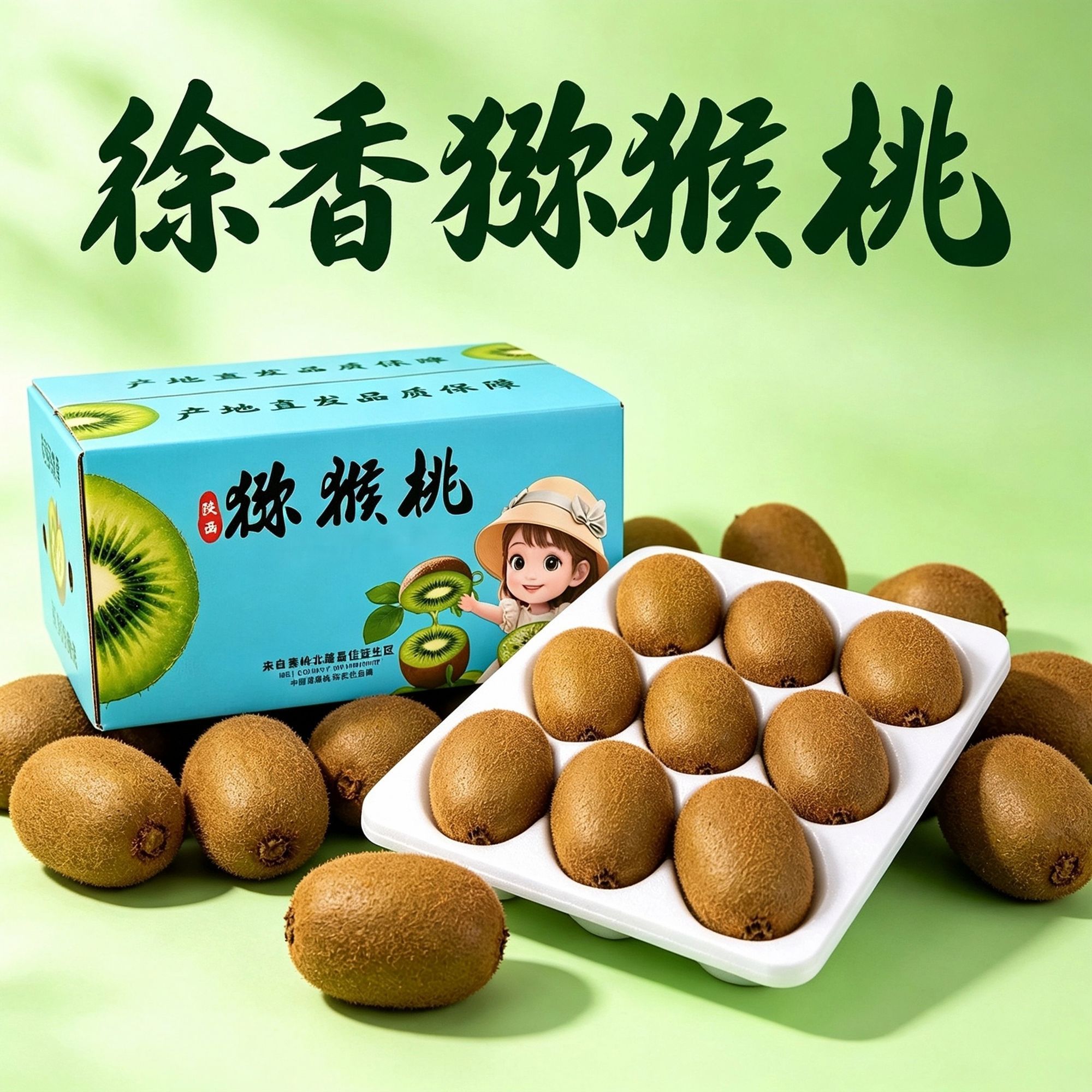 【假一赔十】正宗徐香猕猴桃彩箱陕西头茬香甜应季新鲜大果一整箱