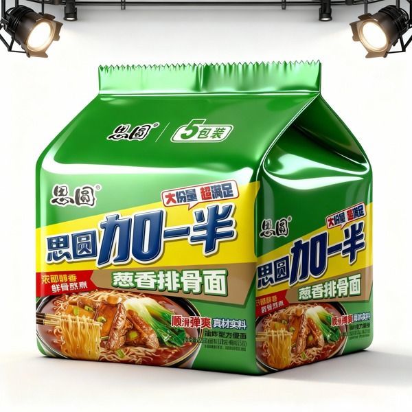 5袋/浓汤酱包+110g大面饼】思圆葱香排骨面方便面袋装速食泡面