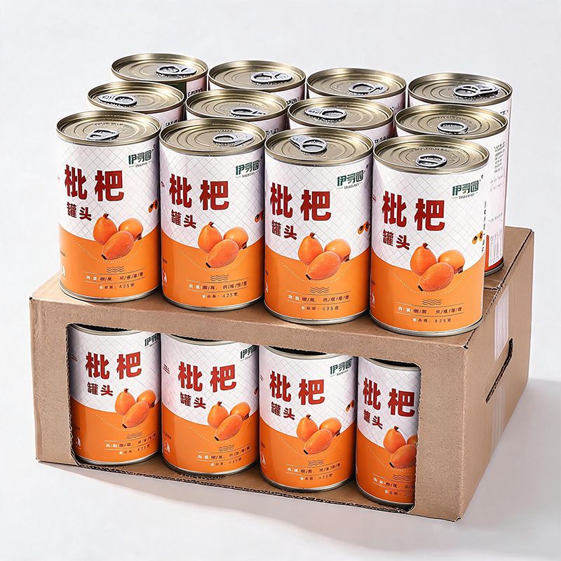枇杷罐头6罐整箱装去皮即食新鲜糖水水果罐头商用摆摊餐饮批发2罐