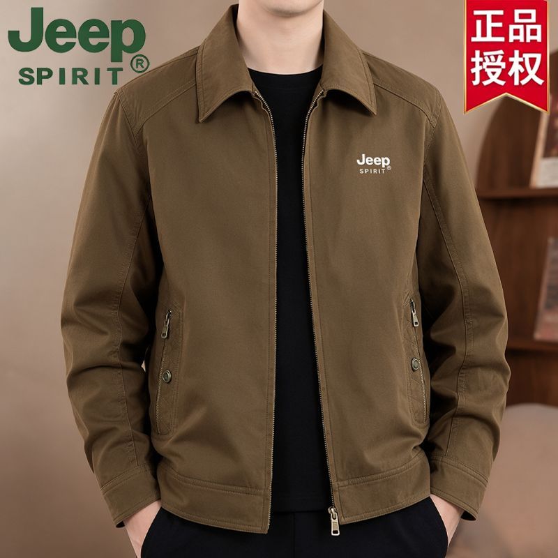 【JEEP SPIRIT】秋季新款休闲商务夹克中年男士百搭通勤纯棉短款外套