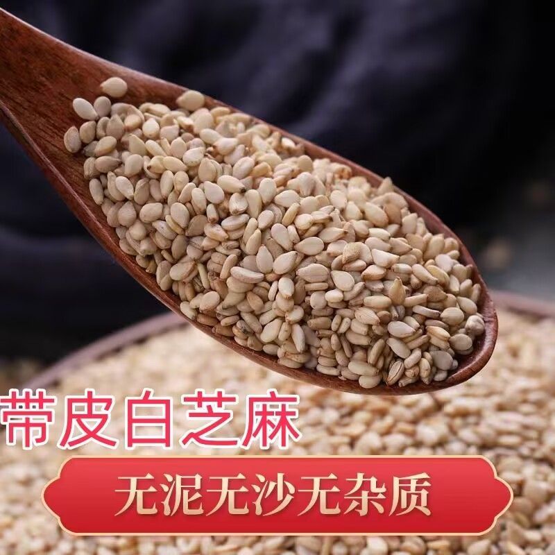 新货带皮生白芝麻散装干净无杂可榨油农家带皮白芝麻正宗白芝麻