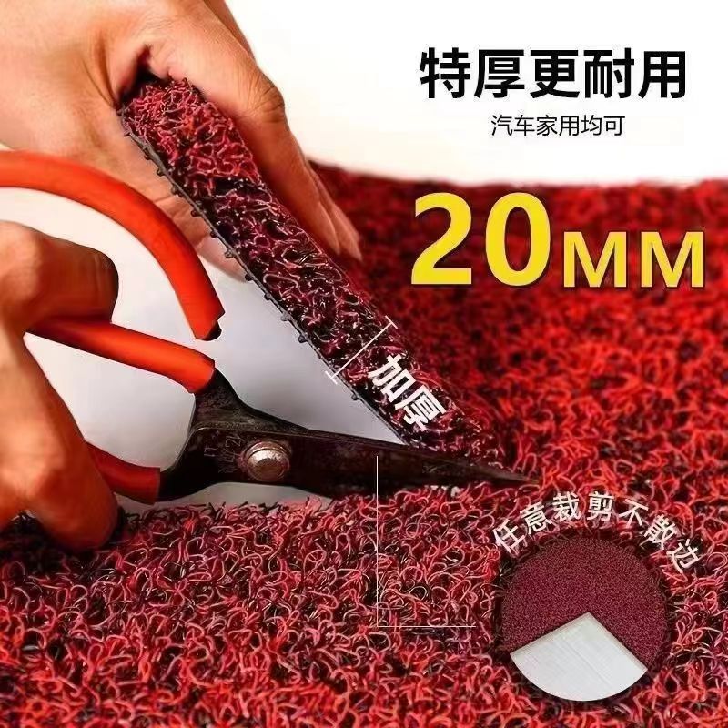 汽车丝圈脚垫加厚易清洗可自由裁剪主副驾驶耐磨单片通用脚垫防水