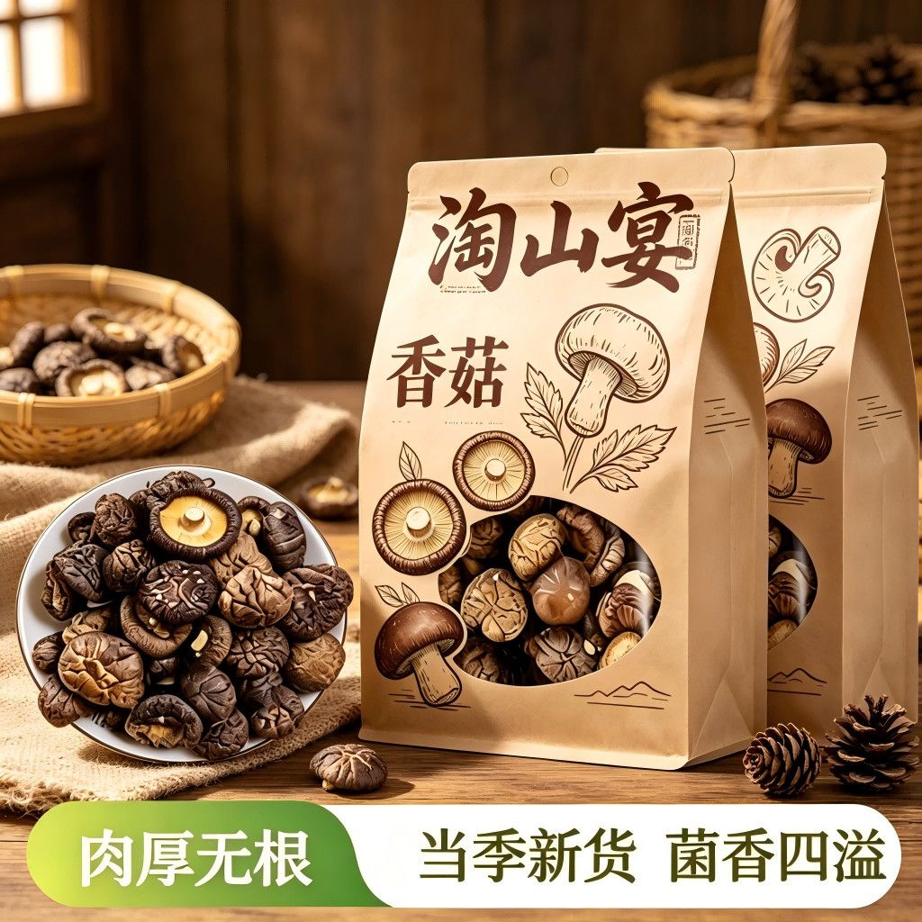 新货古田香菇新鲜干货福建特产农家蘑菇菌肉肉厚无根根干香菇批发