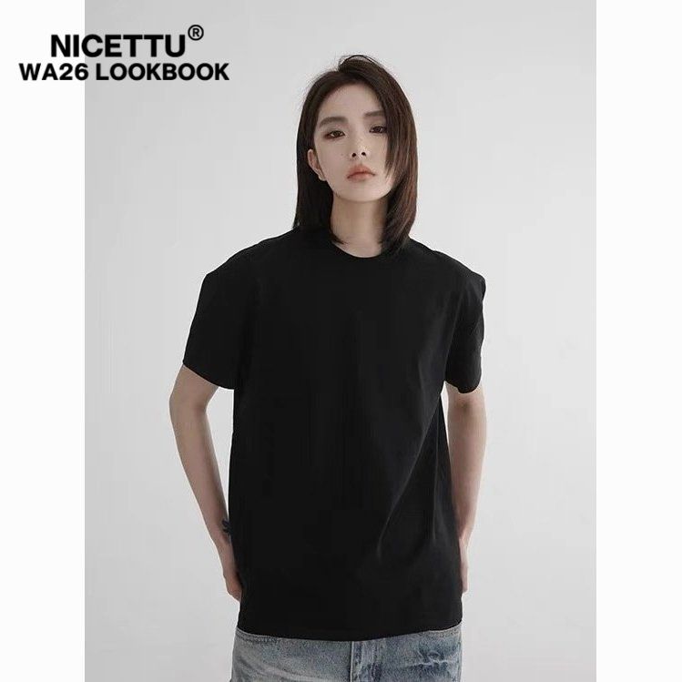 【NICETTU】索罗娜凉感短袖男2026夏季小领口半袖上衣美式百搭纯色T恤