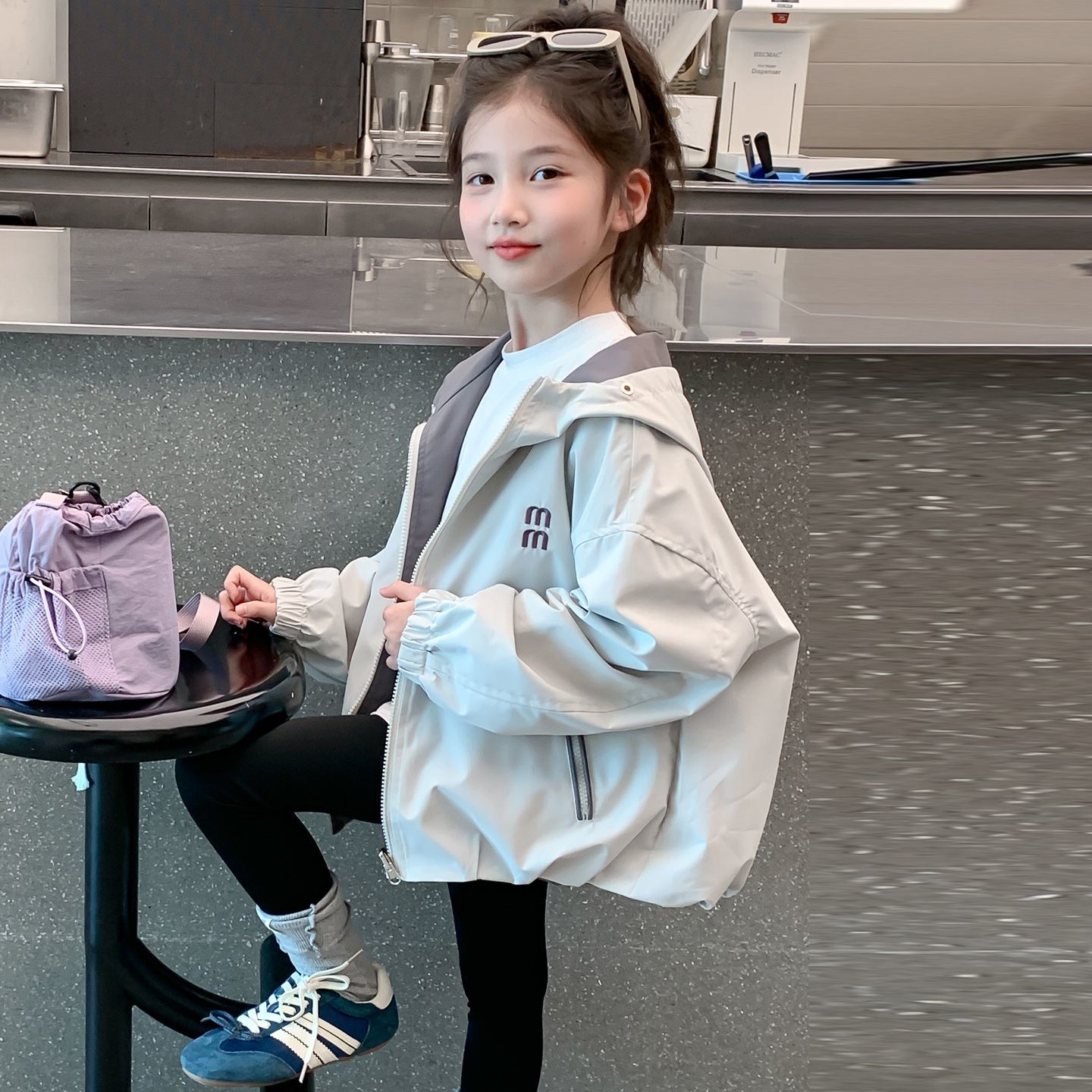 【CAMKIDS】女童外套2026春季新款中大童双面洋气春秋装儿童冲锋衣潮