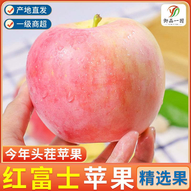 【御品一园】正宗红富士苹果新鲜水果整箱冰糖心果净重4.5斤75mm起