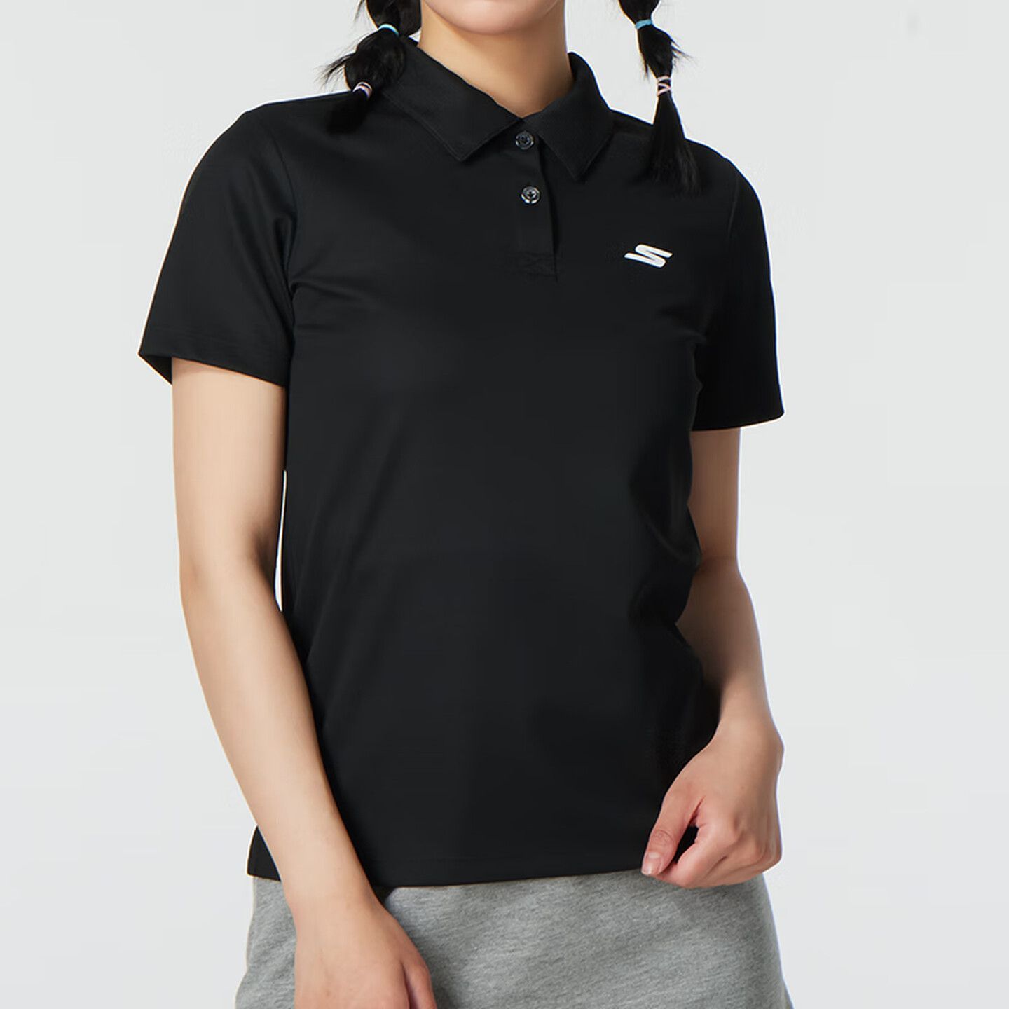 【Skechers】斯凯奇透气翻领女运动休闲短袖T恤POLO衫速干透气正品