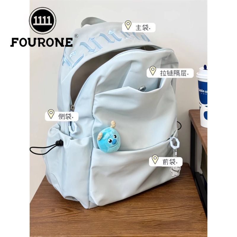 【FOUR ONE】高中学生初中生书包简约学生双肩包女轻便旅行背包电脑包