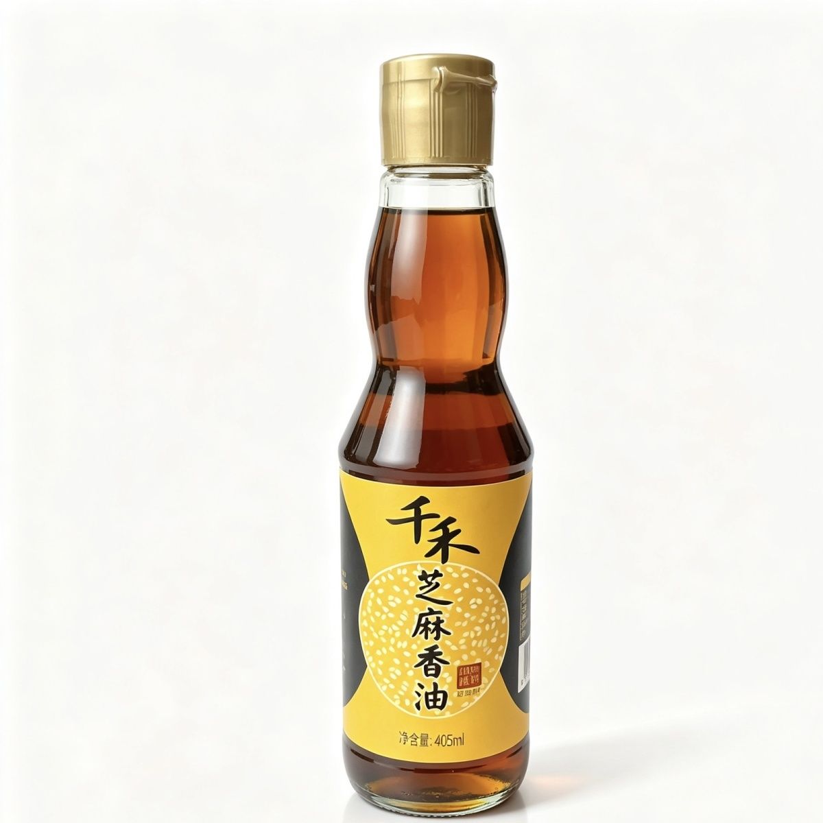 千禾芝麻香油405ml压榨正宗一级火锅油碟调味凉拌蘸料拌菜家用