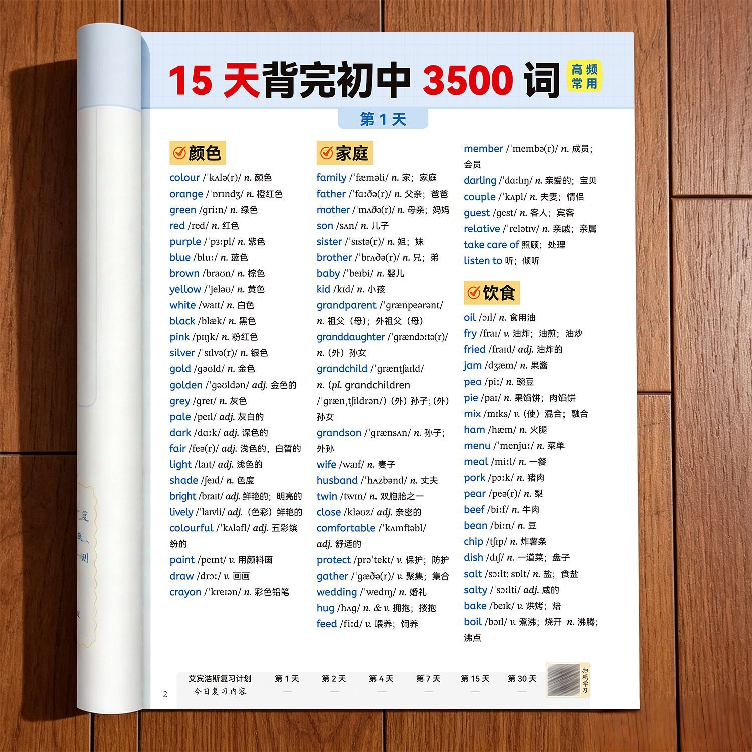 初中英语单词语法15天背完初中3500词七八九年级短语中考知识总结