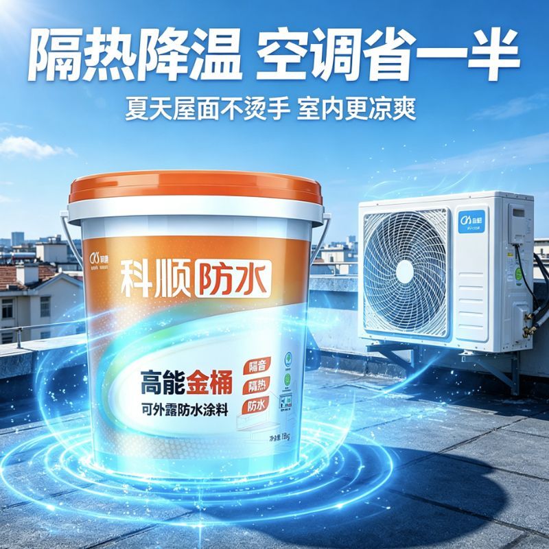 【科顺】屋面涂料屋顶防漏外墙彩钢瓦隔热抗晒多功能防水材料高能金桶