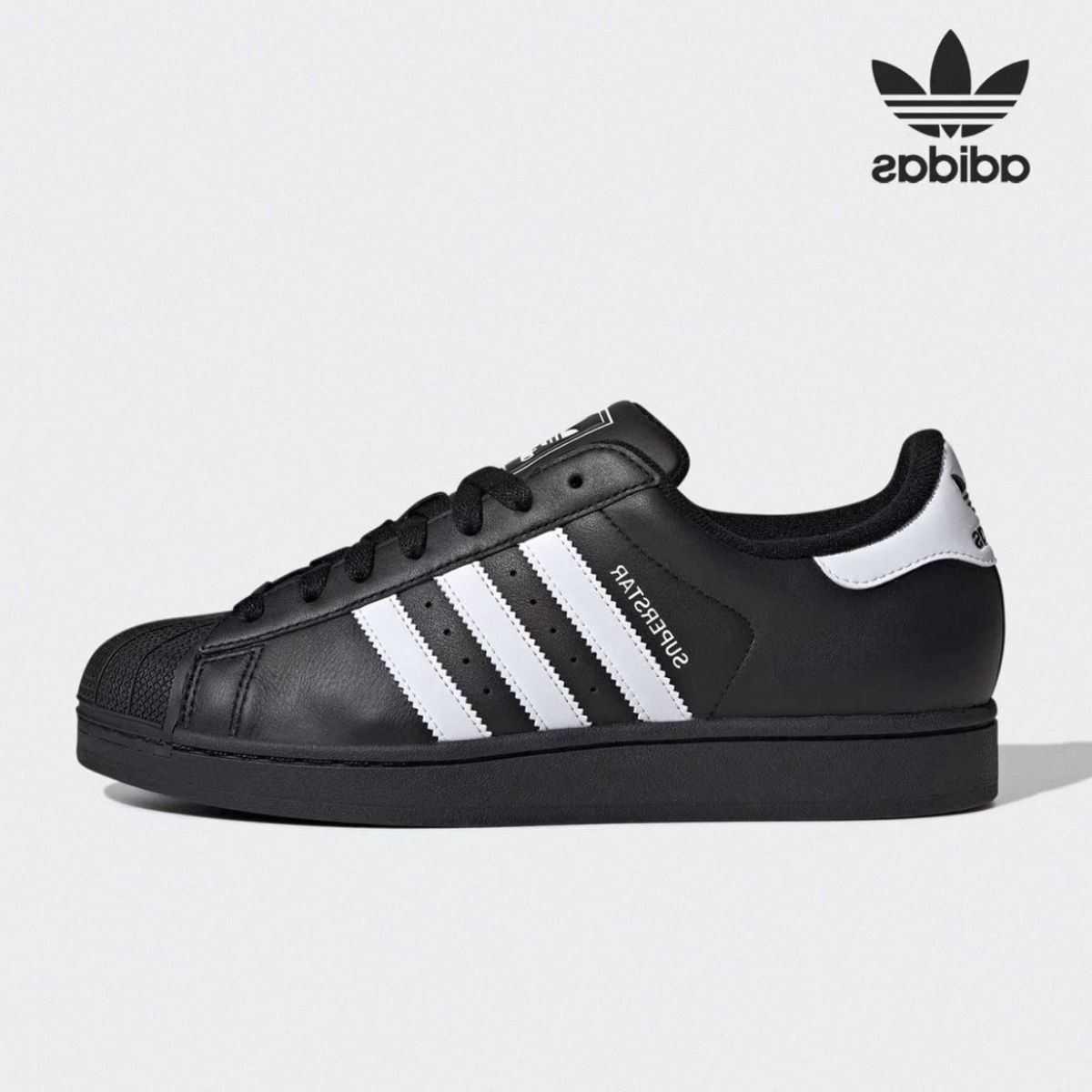 【adidas】阿迪达斯 Superstar 2男女同款黑贝壳头百搭休闲板鞋JI0079