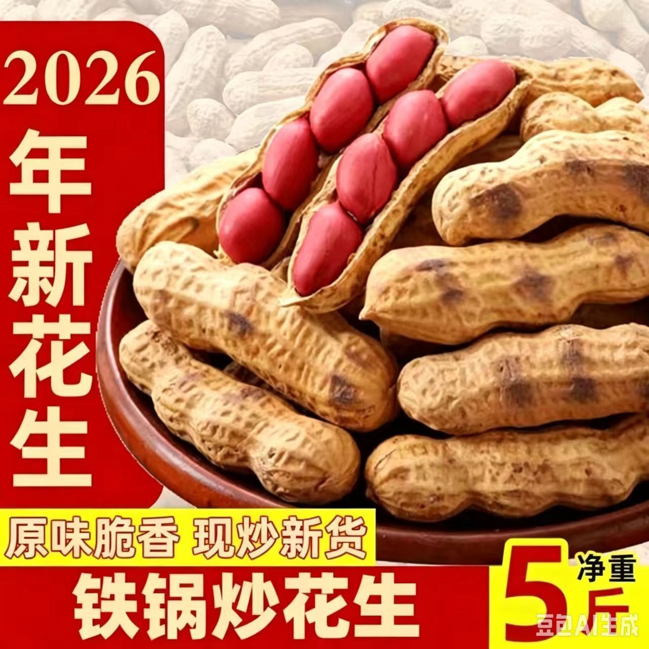 【现炒现发】铁锅炒熟四粒红原味自然晒干净重发货没有干燥剂批发