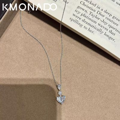 KMONADO爱心水滴项链高级感轻奢小众配饰女锁骨链钛钢不掉色颈链