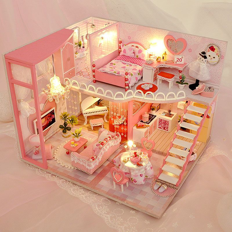 diy手工小屋房子模型建筑拼装益智儿童玩具梦想豪宅生日礼物女生