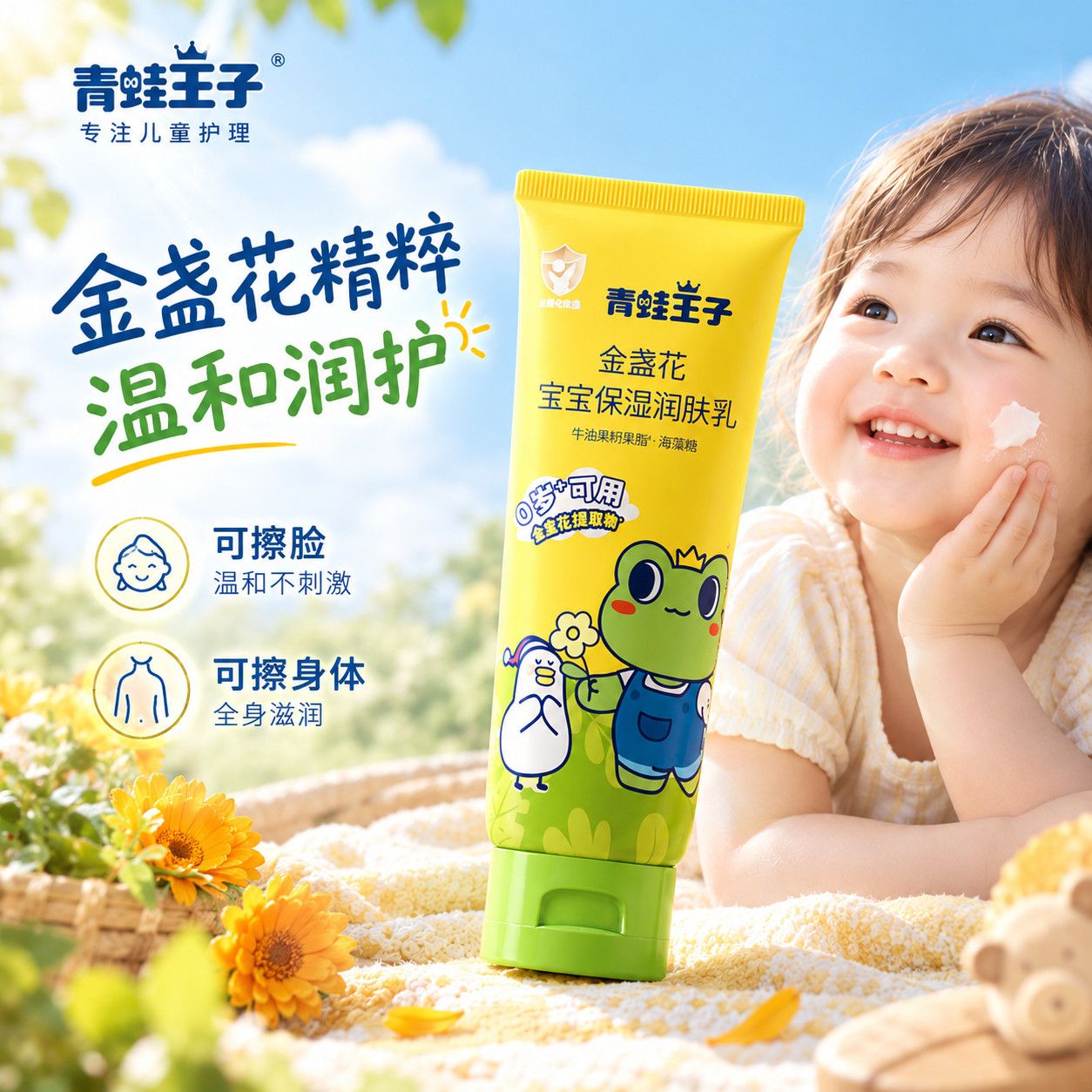 【青蛙王子】儿童面霜婴儿擦脸油身体乳补水滋润保湿霜润肤乳面霜秋冬