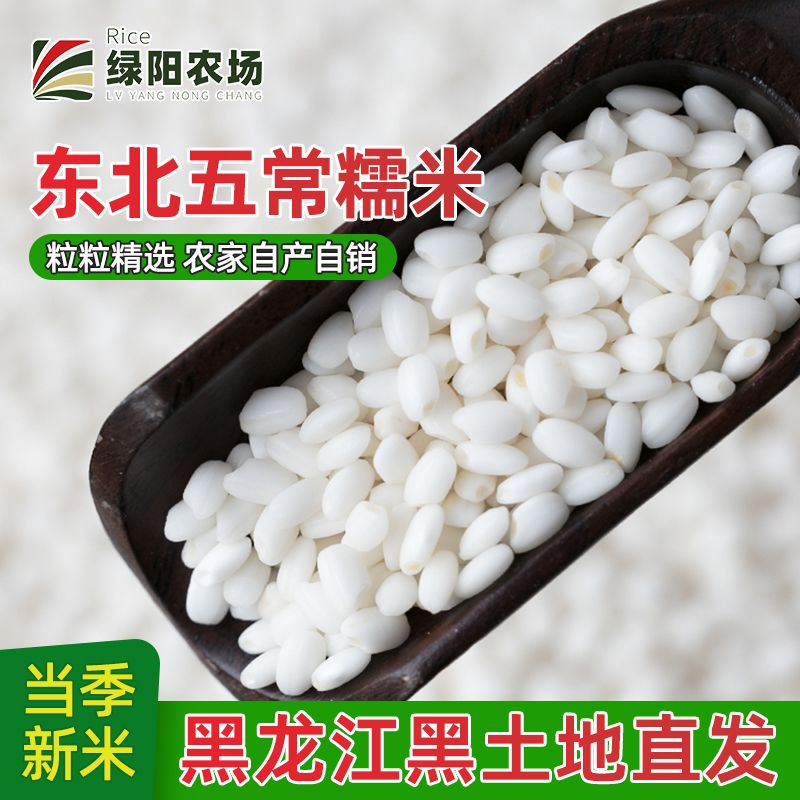 精品五常糯米10斤东北黑龙江粘大米圆江米包粽子专用软糯5斤批发