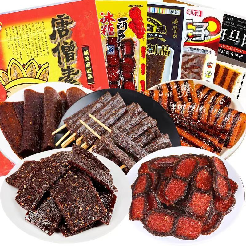 辣条辣片组合麻辣解馋小零食唐僧素肉斑马肉泡椒臭干子羊肉串葫芦