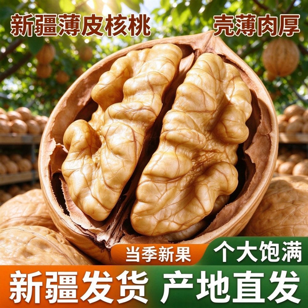 新疆直发】特产核桃新鲜阿克苏温宿新鲜新货孕妇小孩老人薄皮