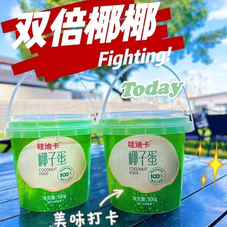 哇迪卡泰国椰子蛋500g桶装网红鲜挖椰子蛋椰肉椰汁椰青两吃椰子肉