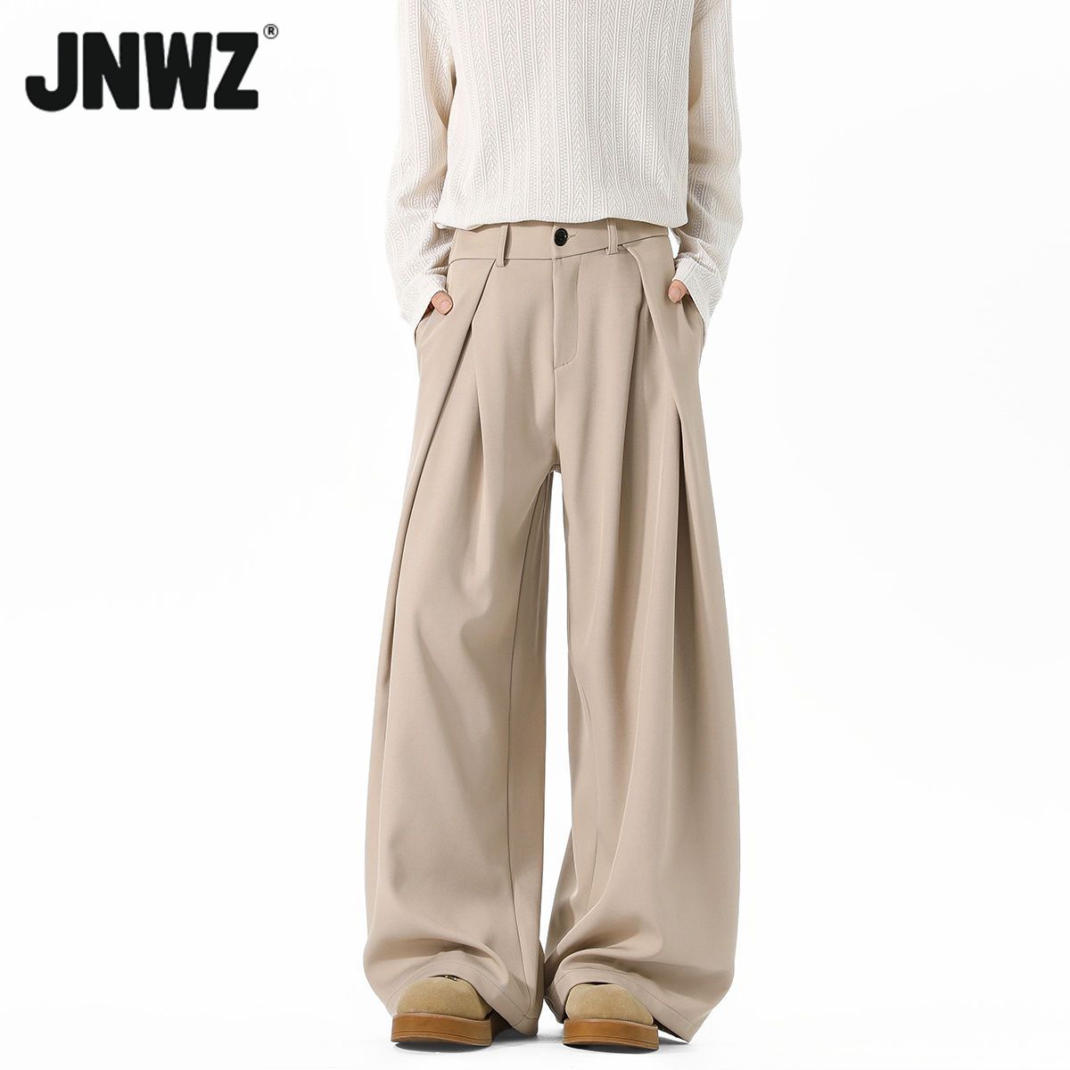 【JNWZ】立体褶皱阔腿裤宽松设计感西裤廓形免烫休闲直筒长裤男女