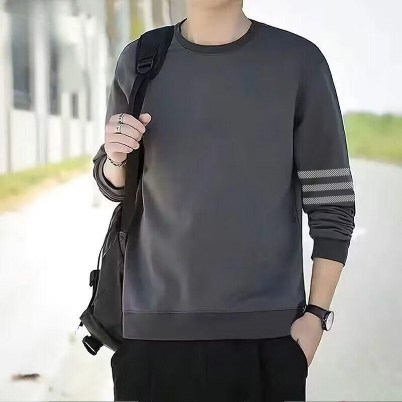 套头卫衣男春秋季2025新款青少年男款宽松黑色重磅无帽外套百搭