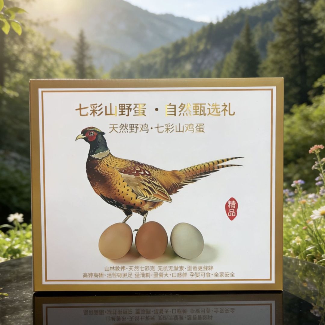 七彩山鸡蛋新鲜正宗孕妇宝宝辅食农家山鸡蛋散养鸡蛋礼盒装当天蛋