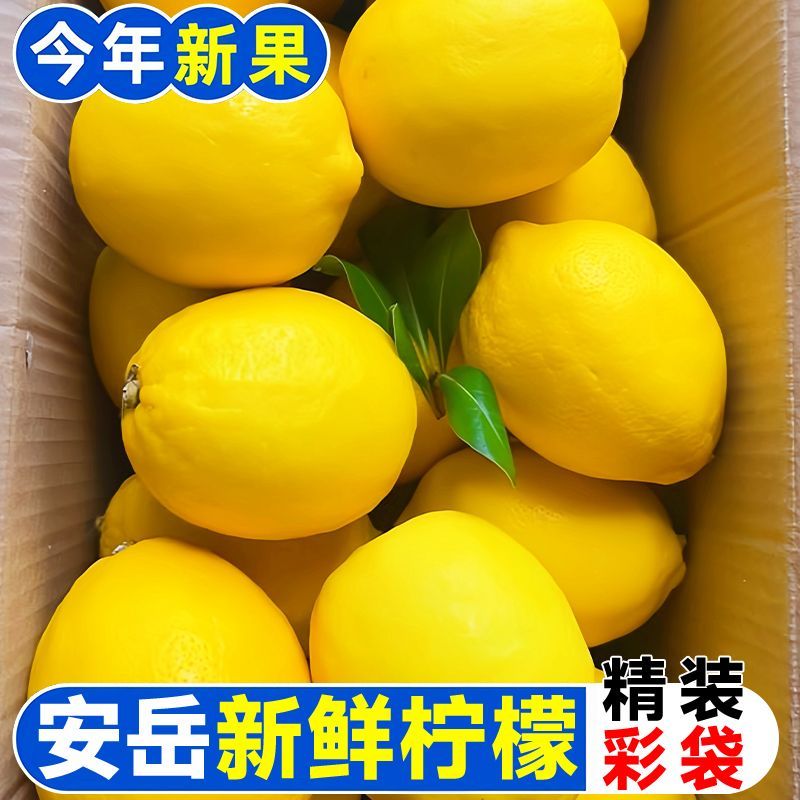 【地标认证】安岳柠檬水果当季新鲜一整箱商用批发榨汁二三级柠檬
