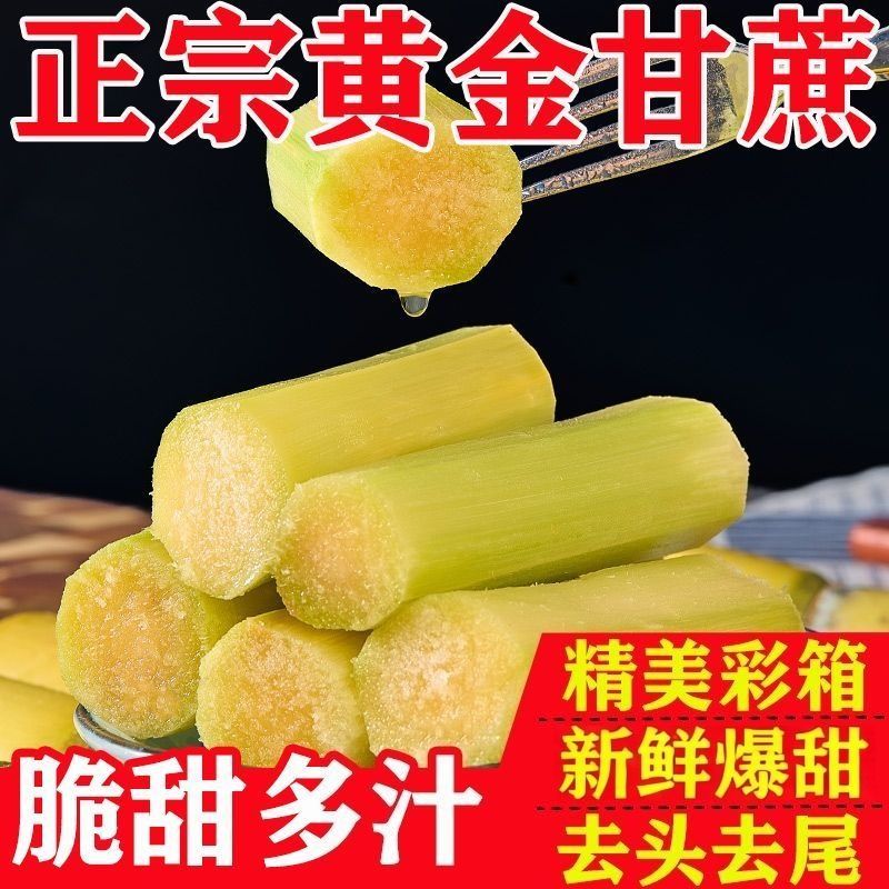 【彩箱5斤】黄金甘蔗新鲜应季水果批发比甜杆更甜松软爆汁榨汁