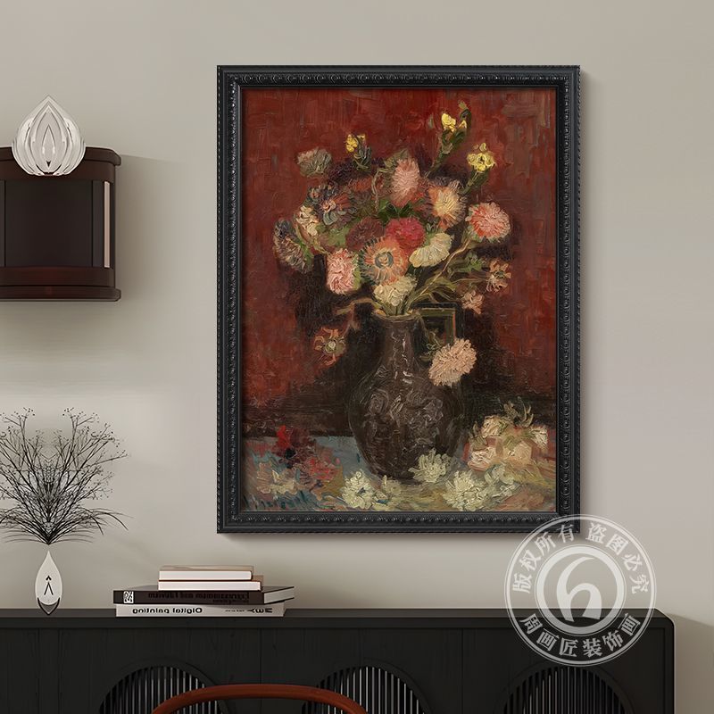 盈浩欧式复古装饰画客厅沙发背景墙挂画餐厅花卉油画酒店玄关壁画