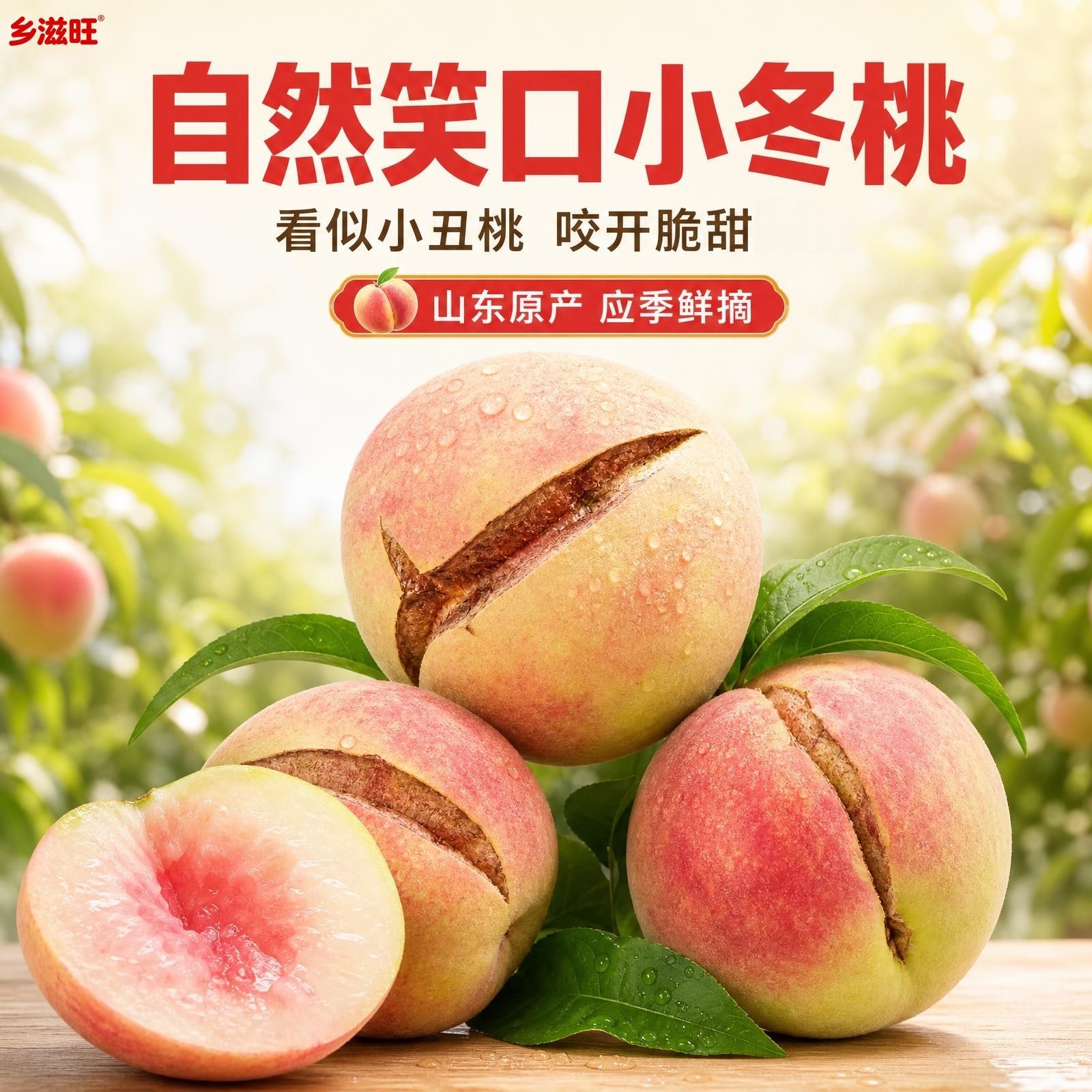 山东开口冬桃笑口桃新鲜脆甜正宗脆桃桃子当季冬桃当季水果毛桃
